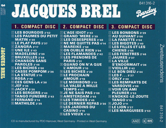 Jacques Brel : Brel (3xCD, Comp)