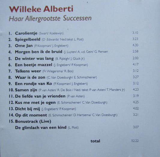 Willeke Alberti : Haar Allergrootste Successen (CD, Comp)