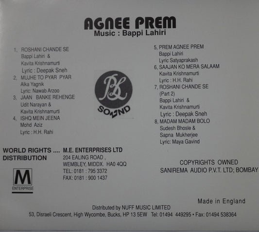 Bappi Lahiri : Agnee Prem (CD)