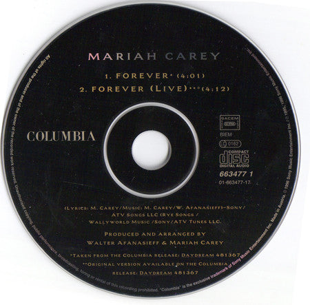 Mariah Carey : Forever (CD, Single, Car)