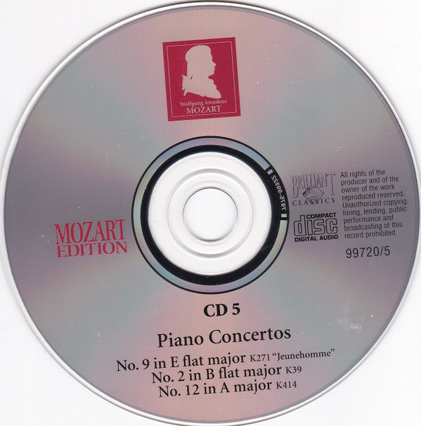Wolfgang Amadeus Mozart : Piano Concertos No. 9 In E Flat Major K271 "Jeunehomme" / No. 2 In B Flat Major K39 / No. 12 In A Major K414 (CD)