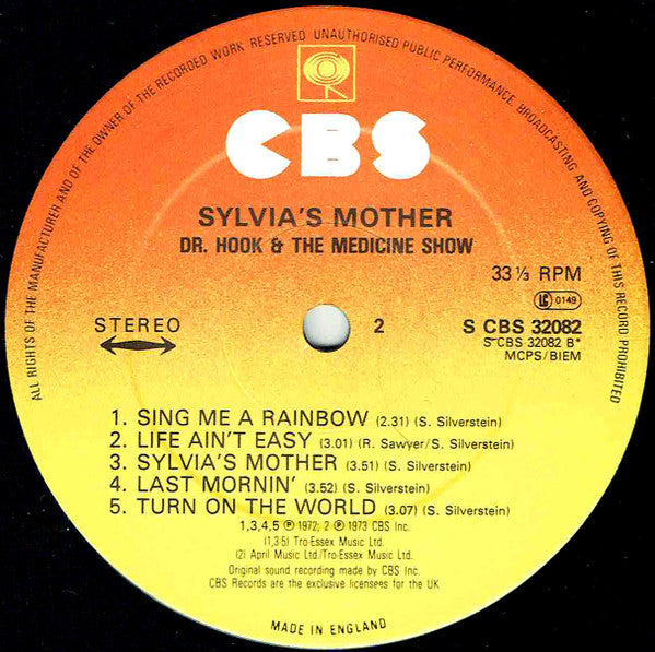 Dr. Hook & The Medicine Show : Sylvia's Mother (LP, Comp, RE)