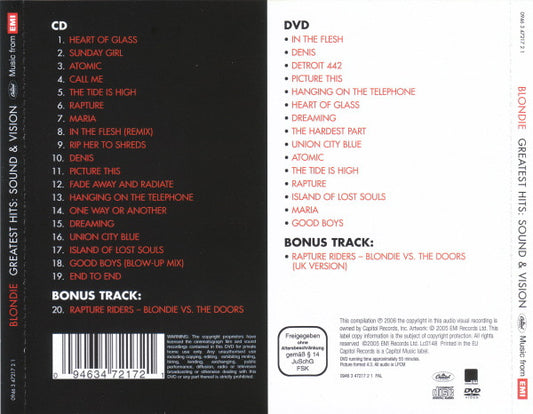 Blondie : Greatest Hits: Sound & Vision (CD, Comp + DVD-V, Comp, PAL + RP)