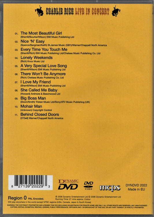 Charlie Rich : Live In Concert (DVD-V, PAL)