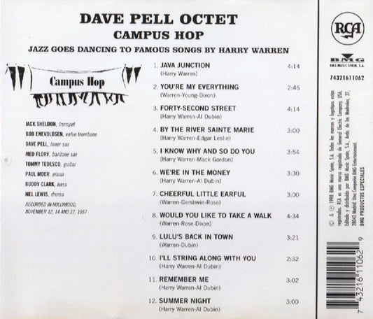 Dave Pell Octet : Campus Hop (Jazz Goes Dancing To Famous Songs By Harry Warren) (CD, Album, RE)