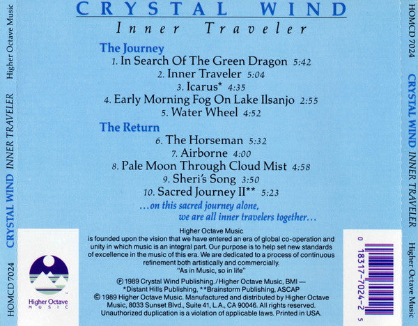 Crystal Wind : Inner Traveler (CD, Album)
