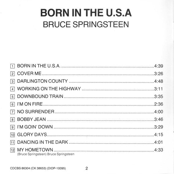 Bruce Springsteen : Born In The U.S.A. (CD, Album)