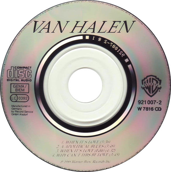 Van Halen : When It's Love (CD, Mini, Single)