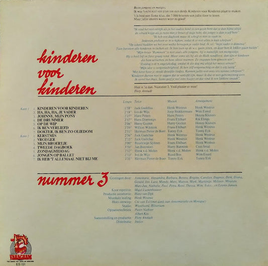 Kinderen voor Kinderen : Kinderen Voor Kinderen 3 (LP, Album)