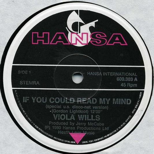 Viola Wills : If You Could Read My Mind (12", Single, Ltd, M/Print)