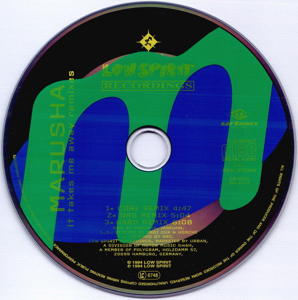 Marusha : It Takes Me Away (Remixes) (CD, Maxi)