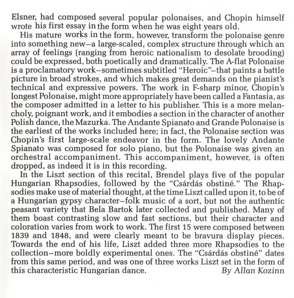 Alfred Brendel, Frédéric Chopin, Franz Liszt : The Art Of Alfred Brendel Vol 1 "Virtuoso Pieces" (CD, Comp)