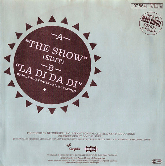 Doug E. Fresh And The Get Fresh Crew : The Show & La Di Da Di (7", Single)