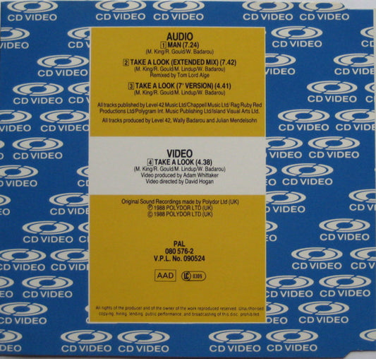 Level 42 : Take A Look (CDV, 5", Single, PAL)