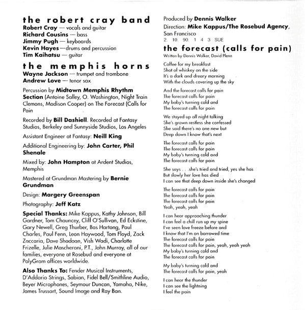 The Robert Cray Band : Midnight Stroll (CD, Album)