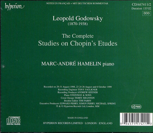 Leopold Godowsky - Marc-André Hamelin : The Complete Studies On Chopin's Études (2xCD, Album)