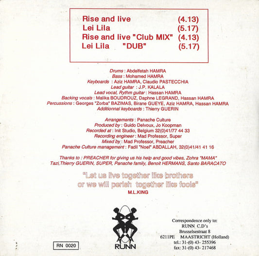 Panache Culture : Rise And Live Lei Lila (CD, Single)