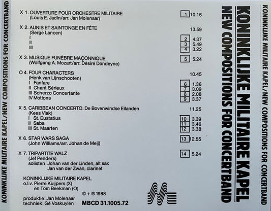 Koninklijke Militaire Kapel : New Compositions For Concertband (CD)