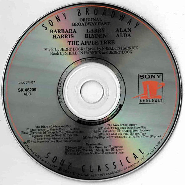 Jerry Bock / Sheldon Harnick Featuring Barbara Harris (2), Larry Blyden and Alan Alda : The Apple Tree (Original Broadway Cast) (CD, Album, RE)