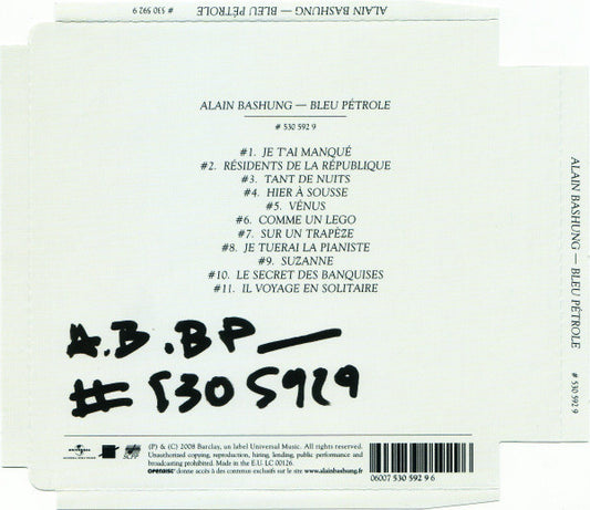 Alain Bashung : Bleu Pétrole (CD, Album, Enh, Sup)