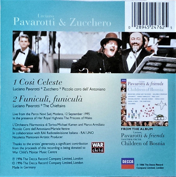 Luciano Pavarotti & Zucchero : Così Celeste (CD, Single)