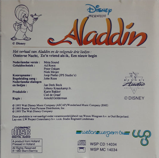 Various : Aladdin (Het Verhaal En 3 Originele Nederlandstalige Liedjes) (CD, Album)