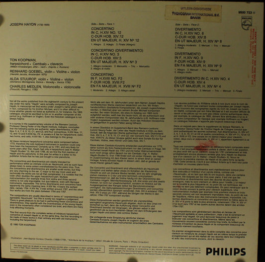 Joseph Haydn, Ton Koopman, Reinhard Goebel & Alda Stuurop, Charles Medlam : Concertini & Divertimenti Vol. = Folge I Hob. XIV: 3, 4, 8, 9 & 12 / Hob. XVIII: F2 (LP, Sam)