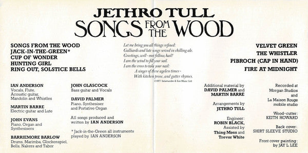 Jethro Tull : Songs From The Wood (CD, Album, RE, EMI)