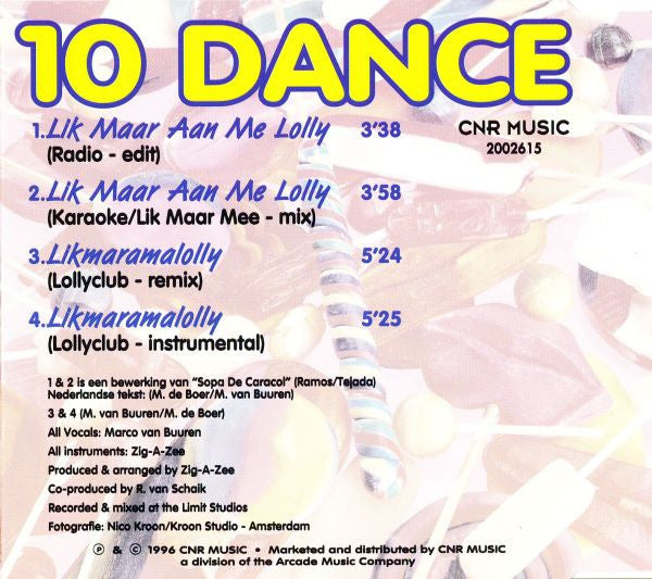 10 Dance : Lik Maar Aan Me Lolly (CD, Single)