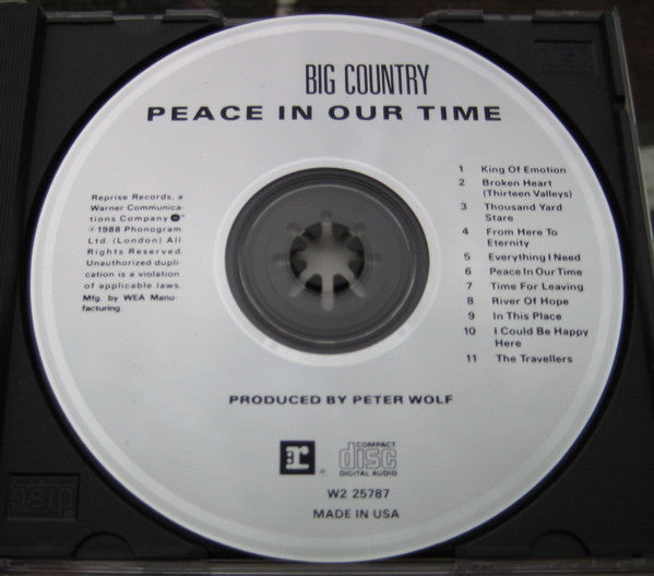 Big Country : Peace In Our Time (CD, Album, Club)