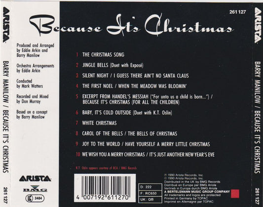 Barry Manilow : Because It's Christmas (CD, Album)