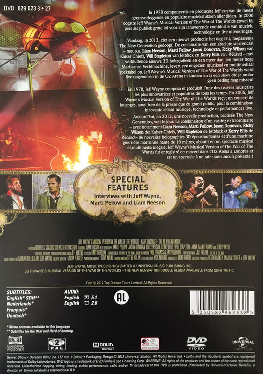 Jeff Wayne : Jeff Wayne's Musical Version Of The War Of The Worlds The New Generation - Alive From The O2 (DVD-V, Multichannel, PAL)