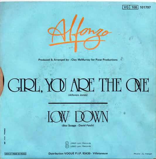 Alfonzo : Girl, You Are The One / Low Down (7", Single)