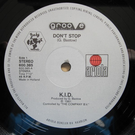 K.I.D. : Don't Stop (12", Single)