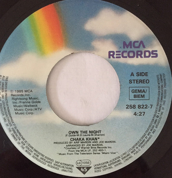 Chaka Khan : Own The Night (7", Single)