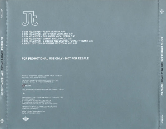 Justin Timberlake : Cry Me A River (CD, Single, Promo)