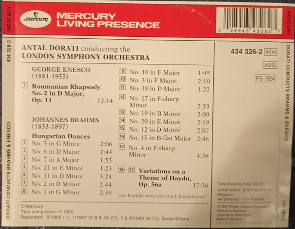 George Enescu, Johannes Brahms, Antal Dorati, London Symphony Orchestra : Dorati Conducts Brahms And Enesco (CD, Comp)