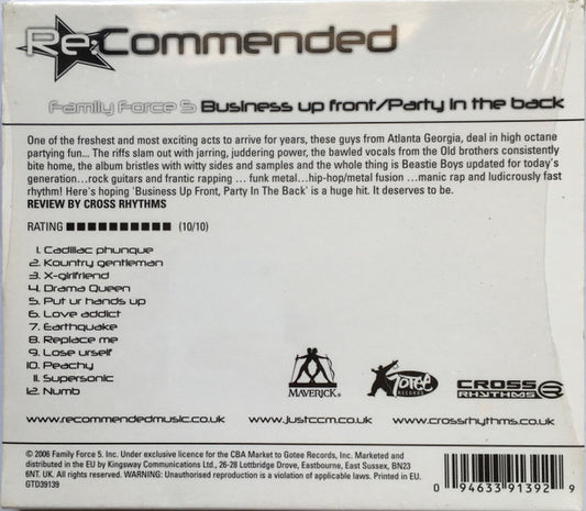 Family Force 5 : Business Up Front / Party In The Back (CD, Album)
