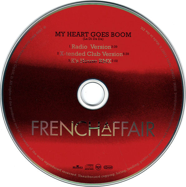 French Affair : My Heart Goes Boom (La Di Da Da) (CD, Maxi)