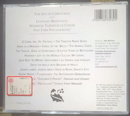 Leonard Bernstein, Mormon Tabernacle Choir, New York Philharmonic : The Joy Of Christmas (CD, Album, Comp, RE)