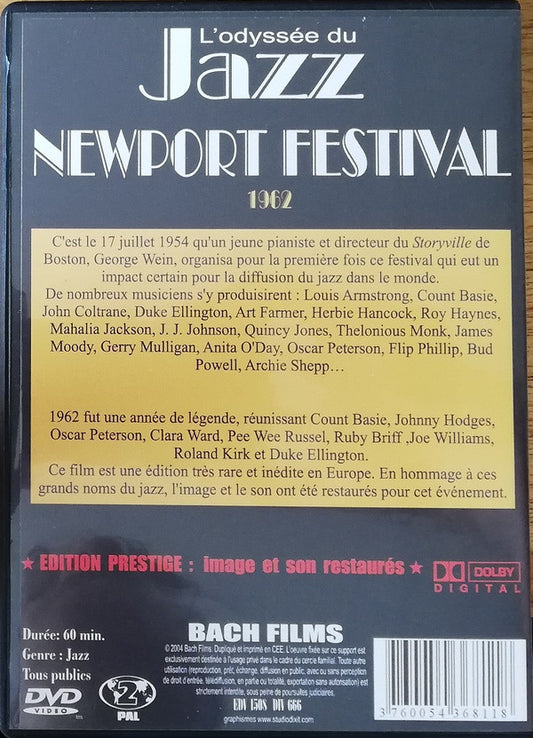 Count Basie - Duke Ellington - Pee Wee Russell - Roland Kirk, Johnny Hodges - Oscar Peterson - Clara Ward - Ruby Braff - Joe Williams : L'Odyssée Du Jazz - Newport Festival 1962 (DVD-V, Ltd, PAL, Reg)