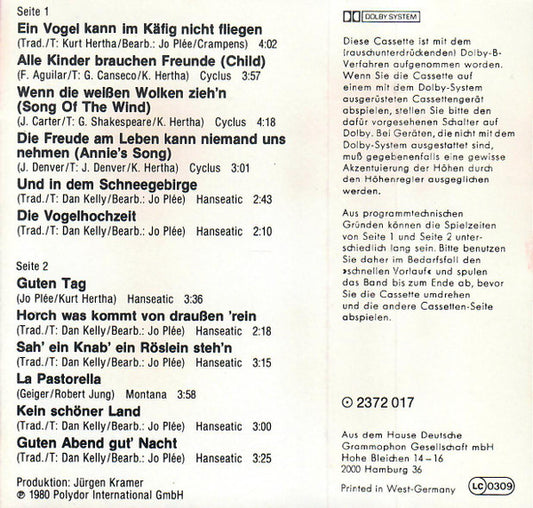 The Kelly Family : Ein Vogel Kann Im Käfig Nicht Fliegen - Die Schönsten Deutschen Lieder (Cass, Album)