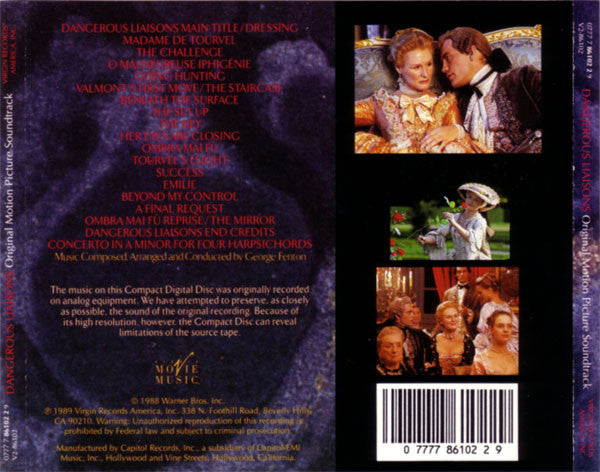 George Fenton : Dangerous Liaisons (Original Motion Picture Soundtrack) (CD, Album)