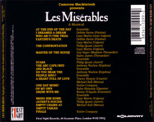 Alain Boublil & Claude-Michel Schönberg : Les Misérables: Highlights From The Complete Symphonic International Cast Recording (CD)