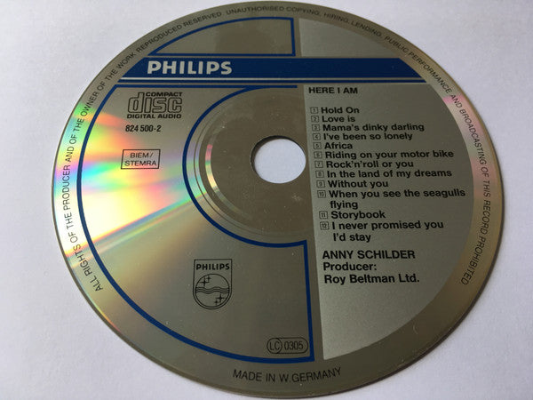 Anny Schilder : Here I Am (CD, Album, RE)