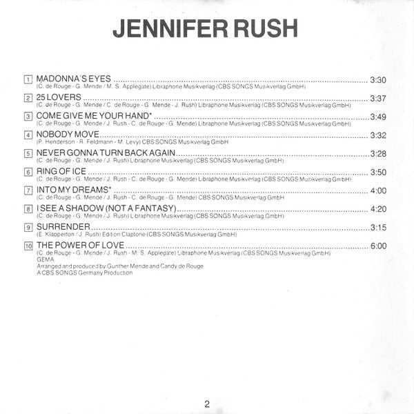 Jennifer Rush : Jennifer Rush (CD, Album, RE)