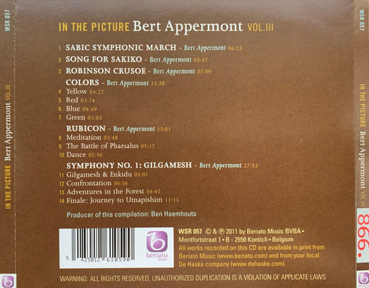 Bert Appermont : In The Picture (Composer's Portrait Vol. III) (CD)