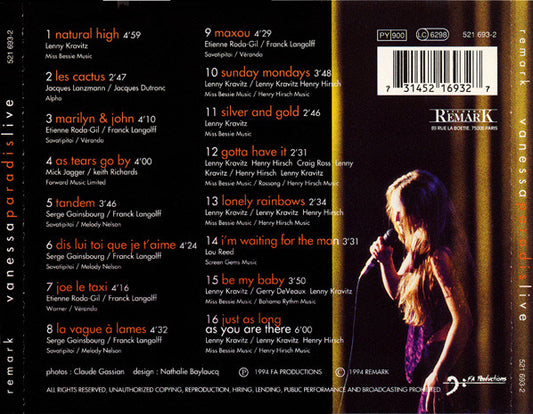 Vanessa Paradis : Live (CD, Album)