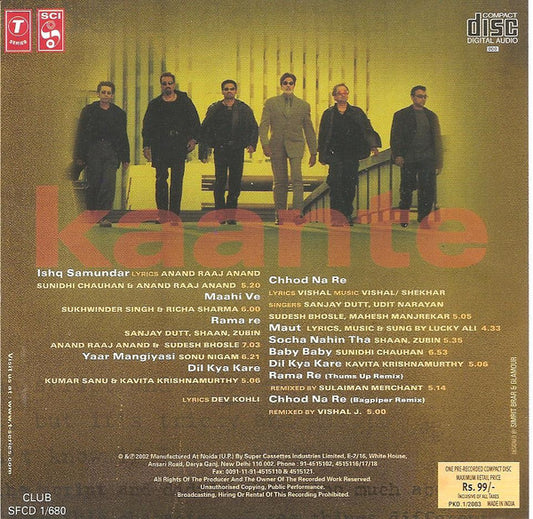 Anand Raj Anand, Lucky Ali, Vishal & Shekhar : Kaante (CD, RP)