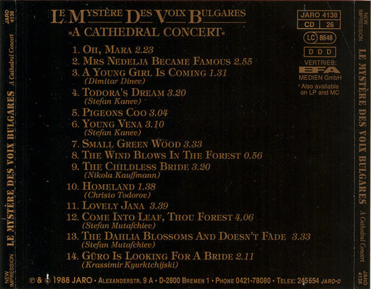 Le Mystère Des Voix Bulgares : A Cathedral Concert (CD)